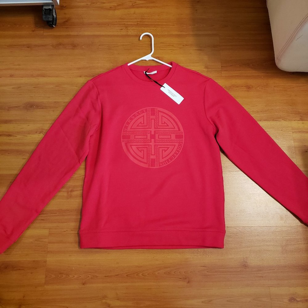 Rare Versace Collection Greek Logo Red Sweater